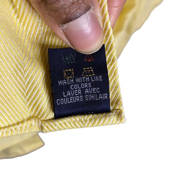 Tommy Hilfiger Men's Yellow 100% Cotton Button-Down Shirt - Picture 7 of 8